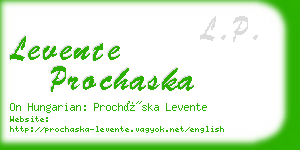 levente prochaska business card